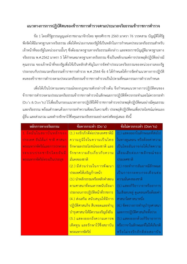 แนวทางการการปฏิบัติตนของข้าราชการตำรวจตามประมวลจริยธรรมข้าราชการตำรวจ_page-0001